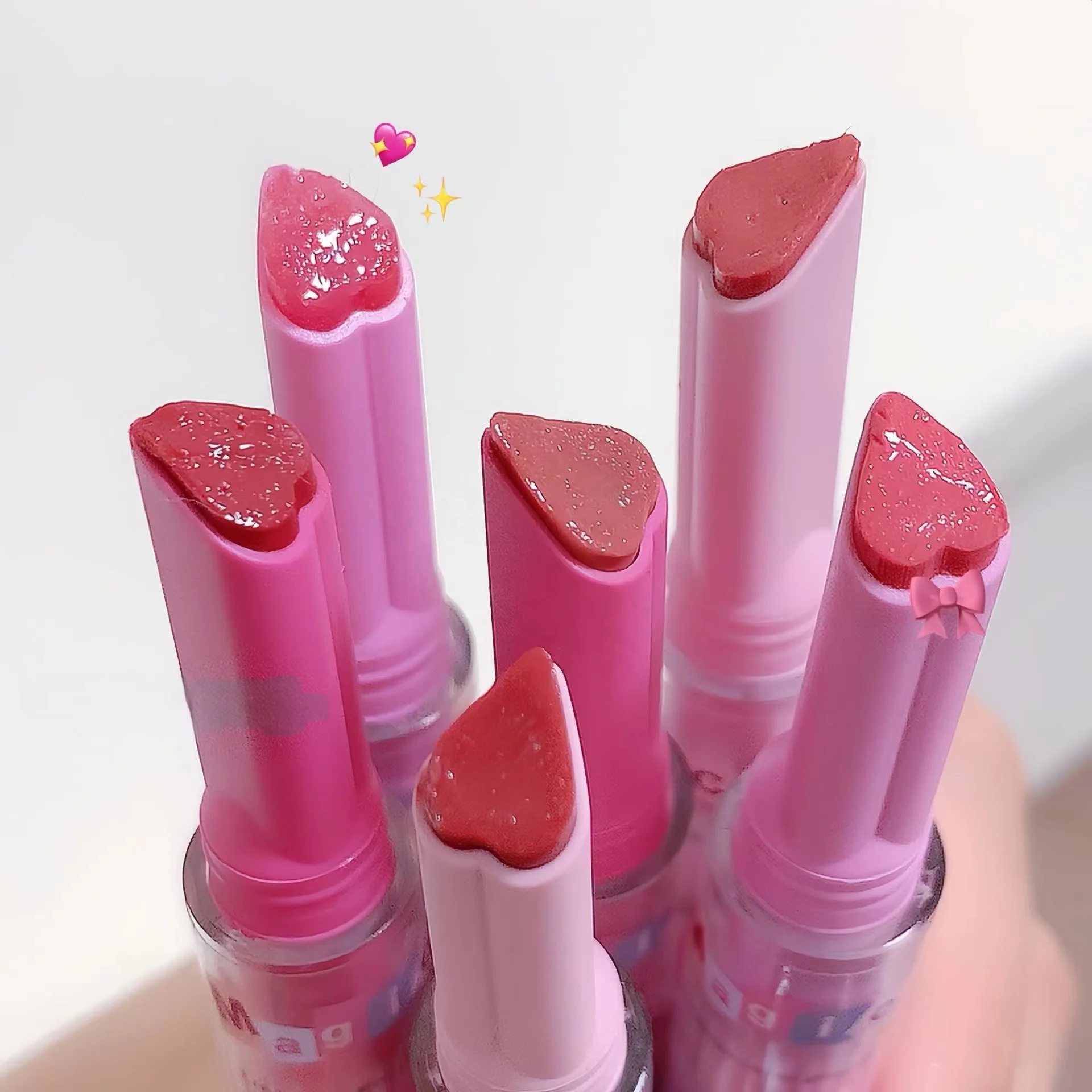 Mirror Lipstick Love Heart Jelly Lipstick Makeup Stick Moisturizing Lip Gloss Beauty Korean Cosmetics lip glow balm