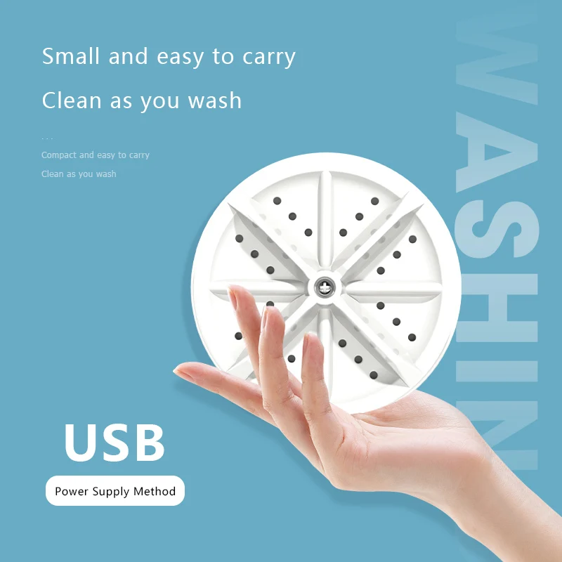 Ultrasonic Turbo Washing Machine Laundry Portable Travel Washer Air Bubble And Rotating Mini Washing Machine Mini Washing
