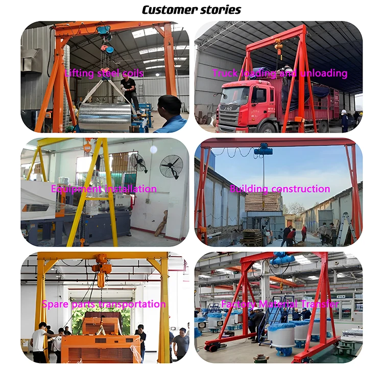 CE Approved 1ton 2ton 5ton 8ton 10ton workshop mobile lift machine shop use movable gantry crane