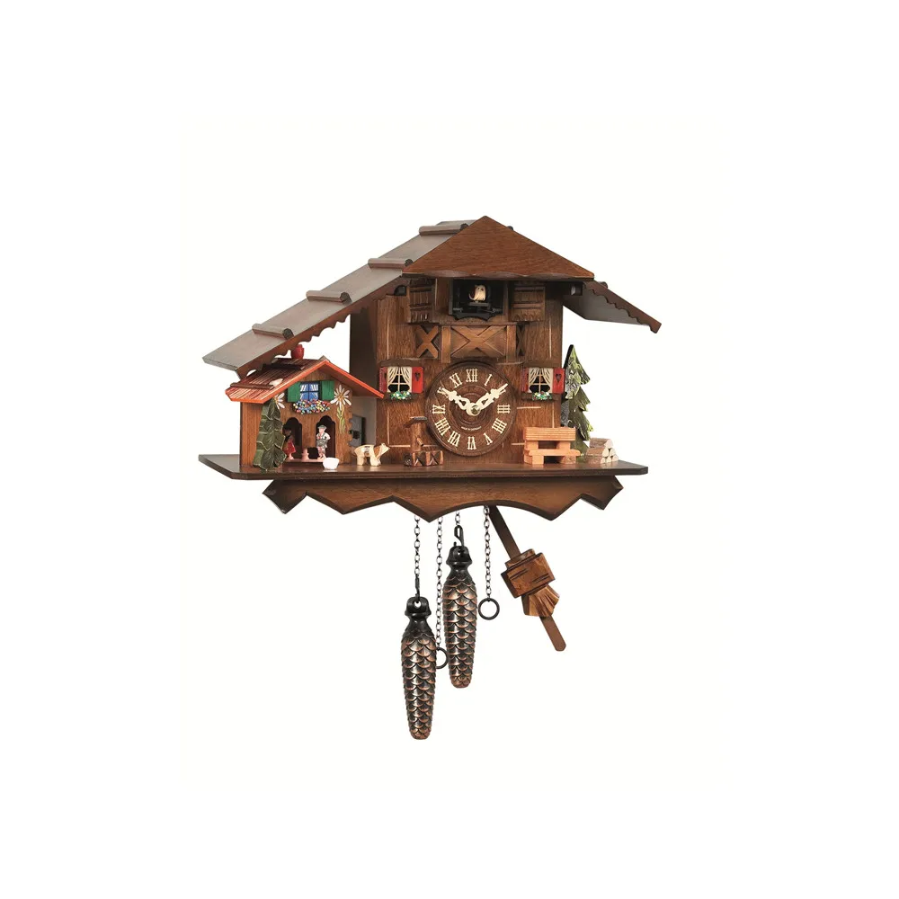 Top Sale Germany Massive Wooden House Cuckoo Clock With Additional Little Weather House For Export