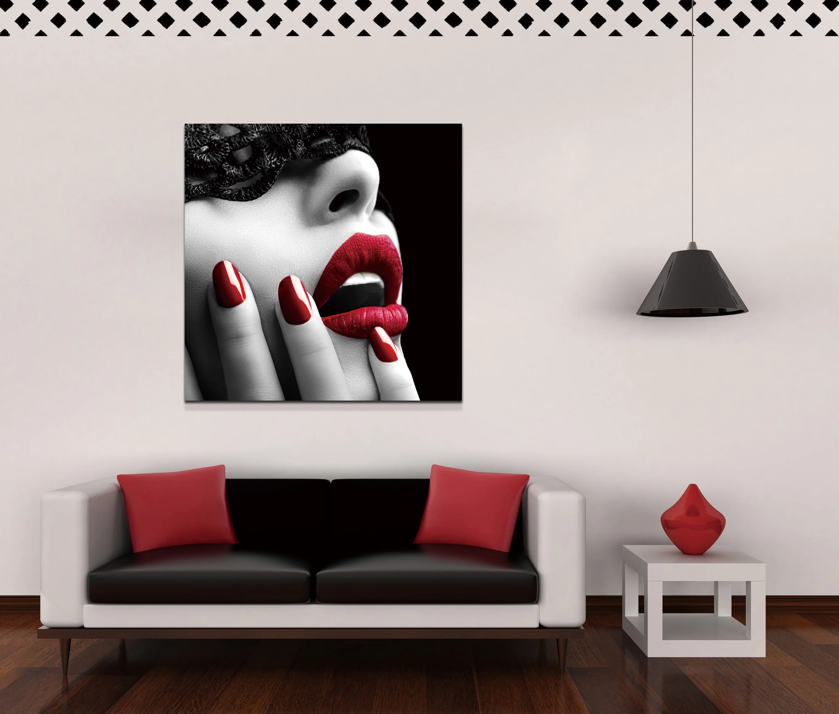 Factory Top Ranking Product Sexy Red Lips Painting Canvas Wall Art Oil Print Wall Decor Modern Decorative for Living Room