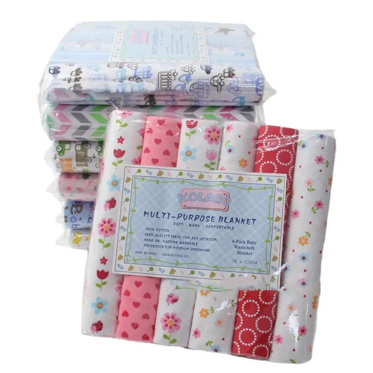 6pcs/ pack 120*76cm soft cotton muslin baby swaddle blanket neutral receiving blanket wrap for newborn boys girls