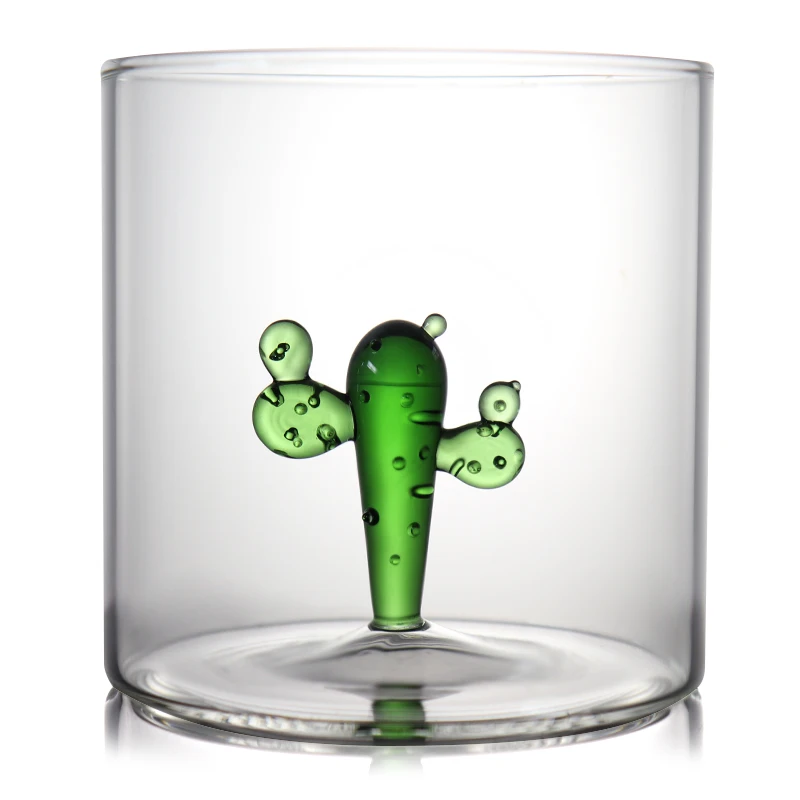 3d Glass Plant Color Inner Cup Tea Cup Beer Mug Three-dimensional Pure Handicraft Drinking Glass