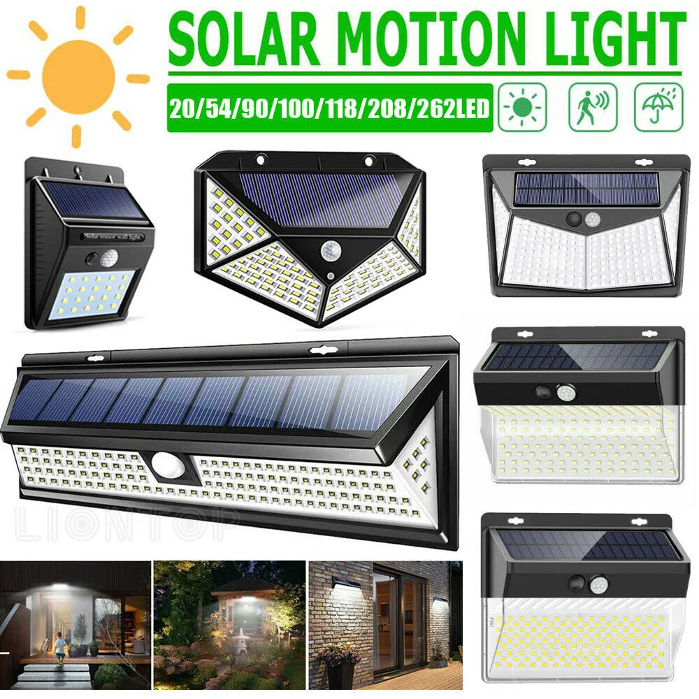 54 LED solar lights outdoor garden with motion sensor