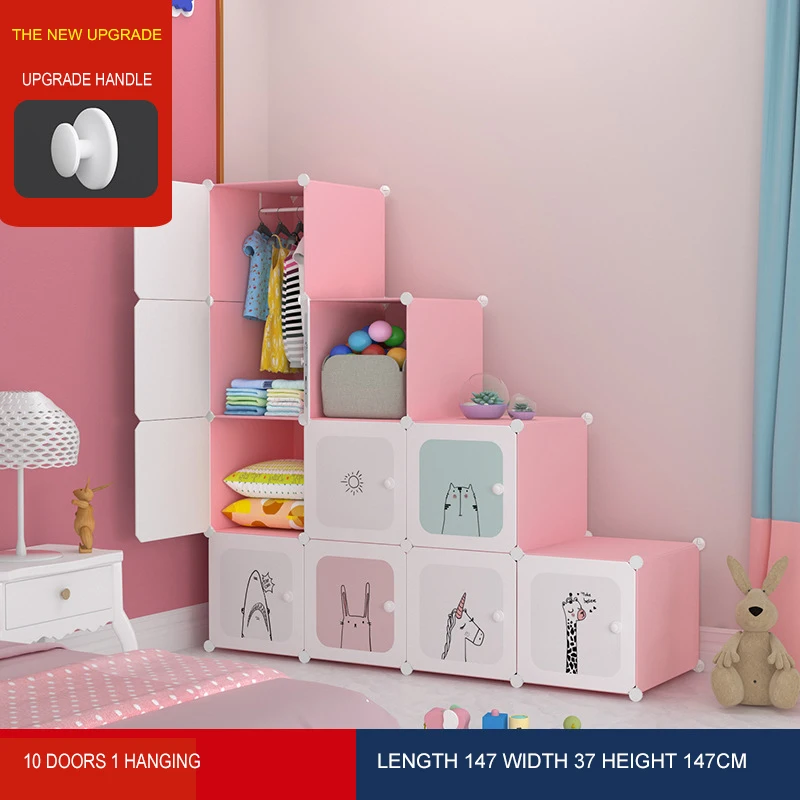 Мультяшный дизайн, детский пластиковый шкаф «сделай сам», складной шкаф для хранения, детский шкаф, детский шкаф