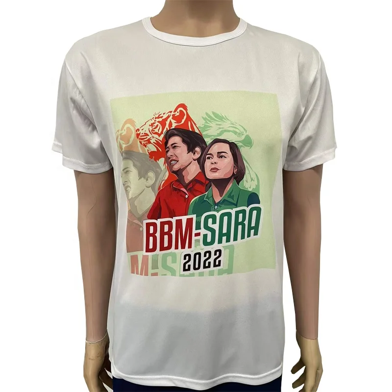 Disposable Free Giveaway White T-shirts for Election Voting Custom Graphic Wholesale Cheap Polyester Campaign T Shirt OEM