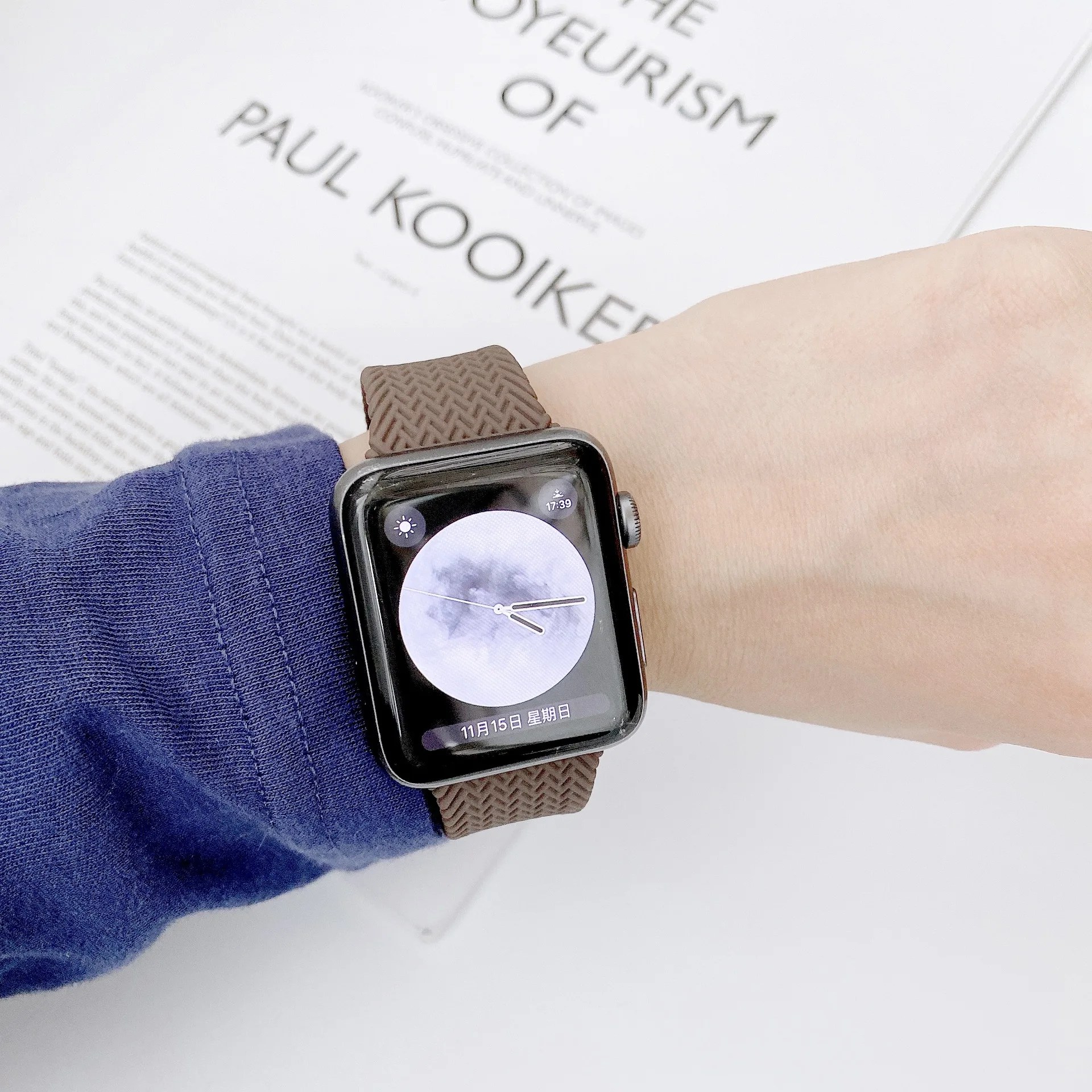  Силиконовый эластичный плетеный шнур соло петли с клеем для Apple iWatch серии 6 ремень браслет pulsera прокладывания проводки con