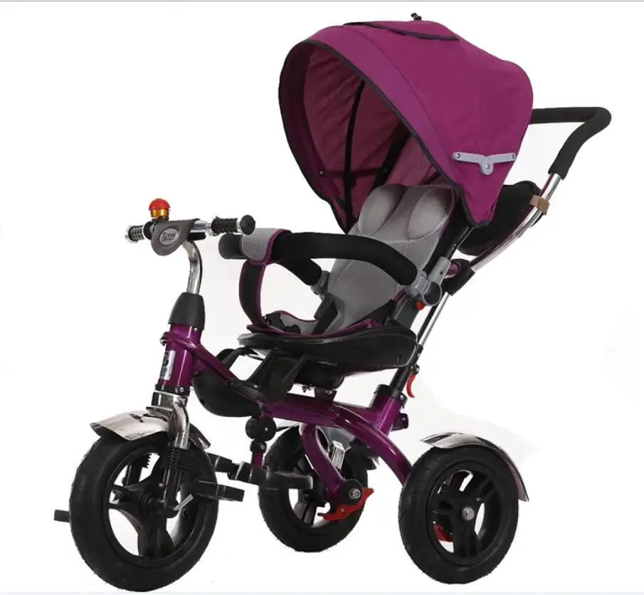4 IN 1 Baby Bike Tricycles Children  360 degree reversible seat Trike Baby  with Sun Canopy, Parent Handle, Footrest