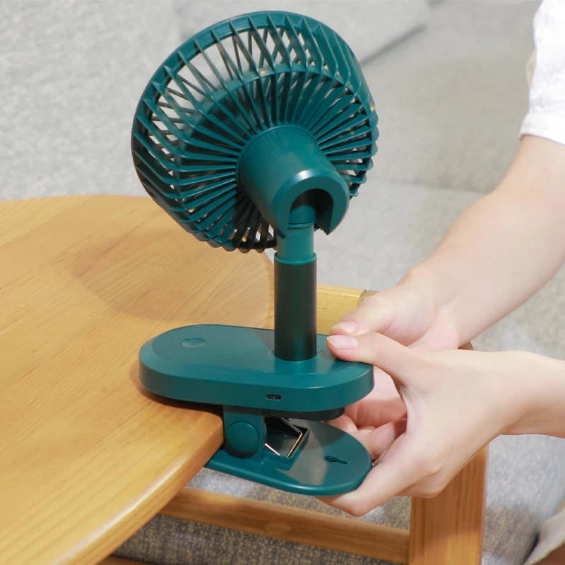 6-Inch USB Electric Mini Desk Fan Small Air Outdoor Automatic Oscillating Rechargeable with 5 Blade for Baby Kids Stroller