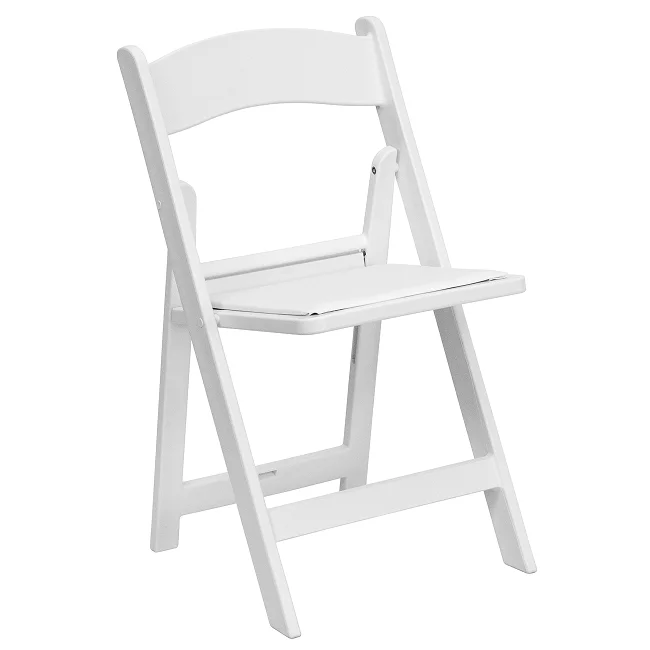 Whosale Stackable Outdoor Event Wedding White Resin Padded Folding Chair