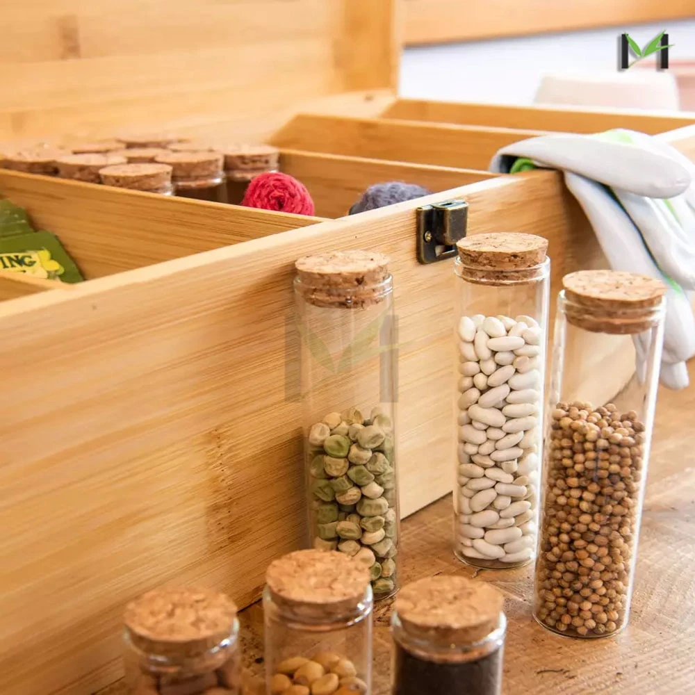 Eco-friendly Custom Small Bamboo Flower Wildflower Vegetables Seed Packets Storage Box