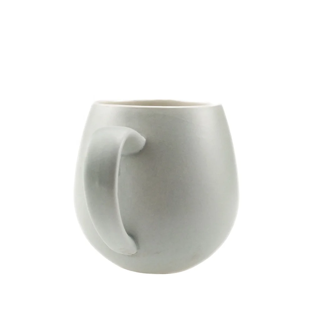 Wholesale Custom Logo Stoneware Matte Light Grey Personalized Sublimation Mug