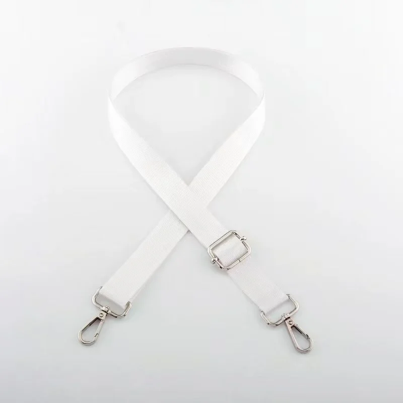 25mm wide white nylon canvas Shoulder Strap Crossbody Adjustable Replacement Bag Handle Handbag Belt with metal slider buckle