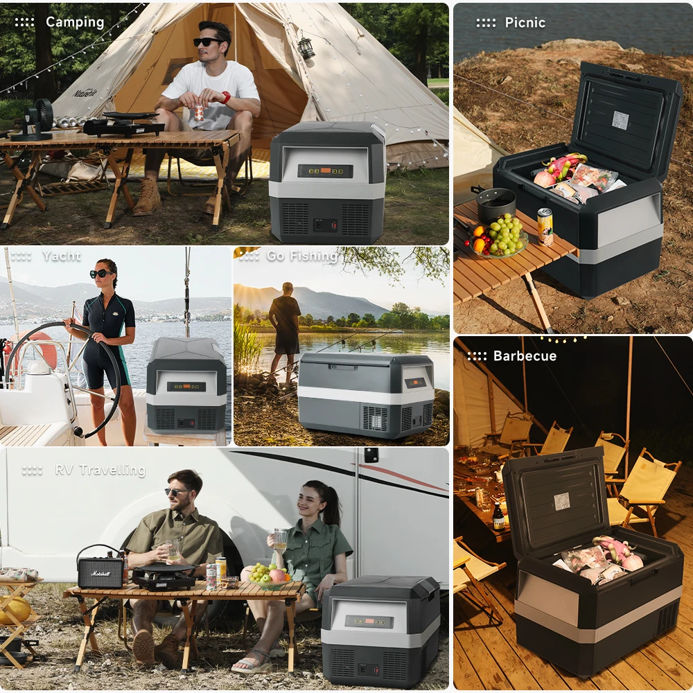 28l  12v 220v Dual Use Car Freezer Fast Cooling Low Noise Perfect For Dorms And Camping Adventures