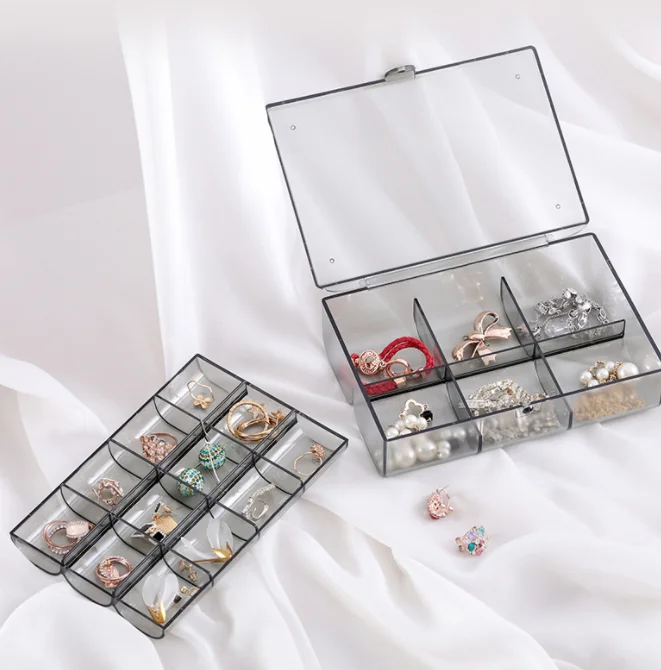 Amazon Hot Selling Dustproof Large Capacity Jewelry Storage Box with Cover