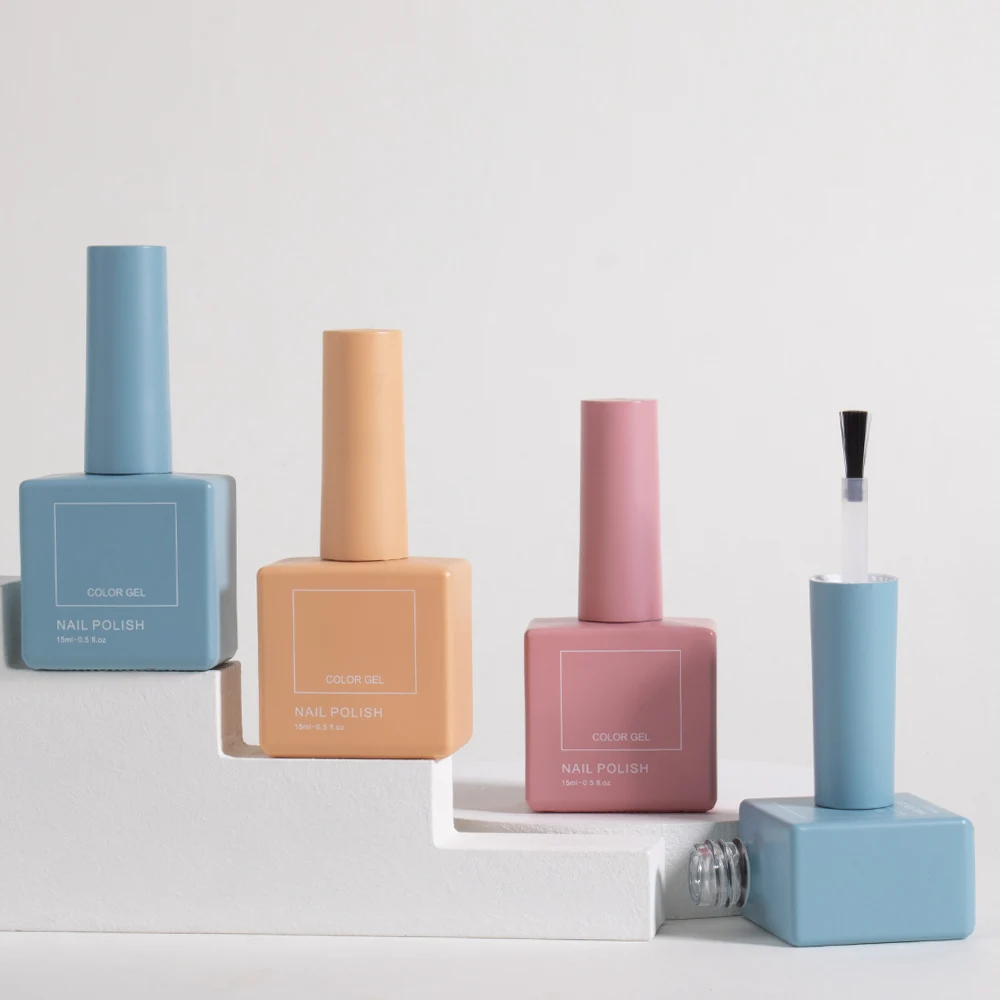 10 ml custom empty square nail polish bottle with brush UV gel color nail polish bottle
