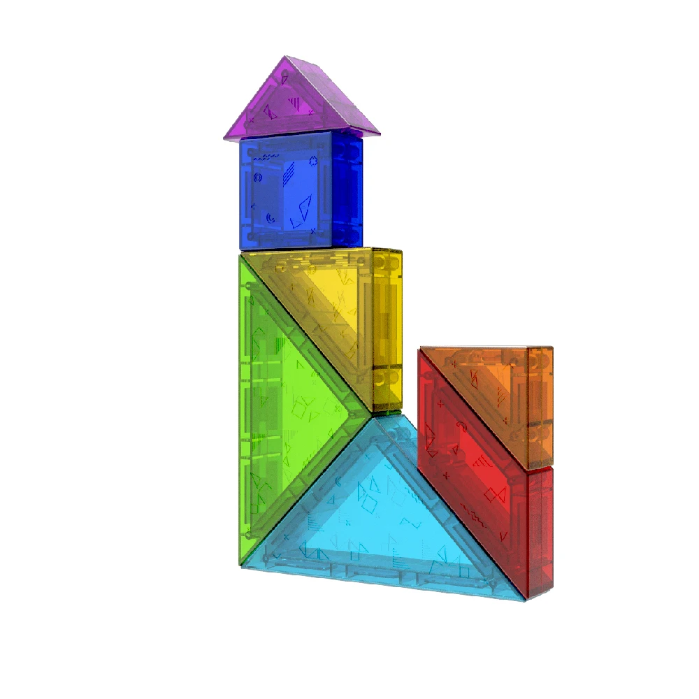 Hot Sale Cheap  Low MOQ Educational Large-size Magnetic Toys 3D Colorful Cubes Large-size 68 pieces Magnetic  Tangram for Kids16