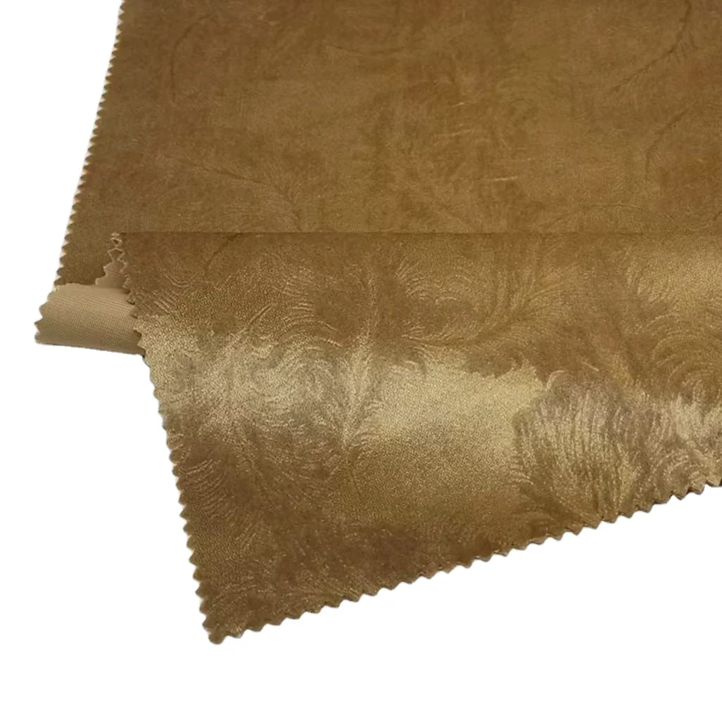New Style Feather Embossed Tricot Velvet 100% Polyester Burnt-out Fabric Italy Velvet For Pillow