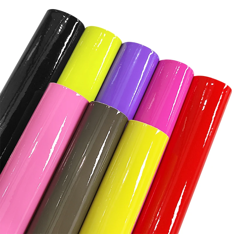 30x135cm Shiny Glossy Synthetic Faux Leather 0.7mm Thick Mirrored Solid Color DIY Crafts Material for Upholstery Leathercrafts