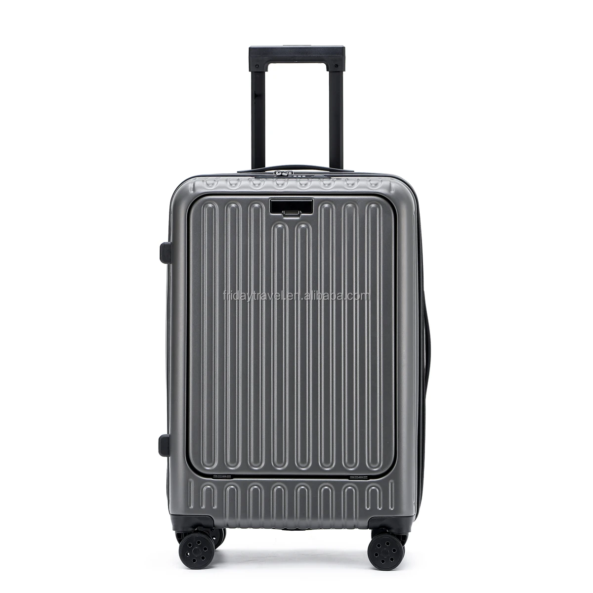 New Lightweight Spinner Luggage with Front Opening and Expandable PC Hard Shell Unisex Checked Suitcase