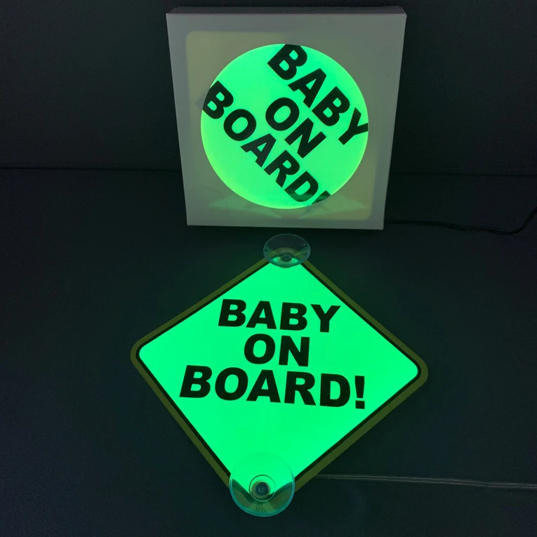 High quality New luminous LED label panel EL light advertising poster customized LOGO displaying panel EL LED car sticker
