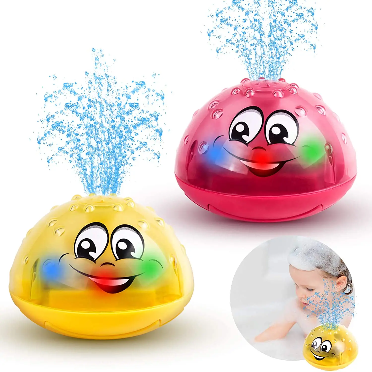 other toy Bath Mini Fountain Water Spray Toys LED Light Up Baby Bath Toys