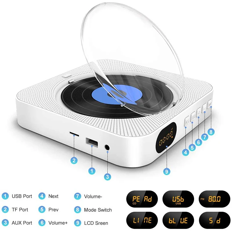 Аудиоплеер boombox cd с динамиками для