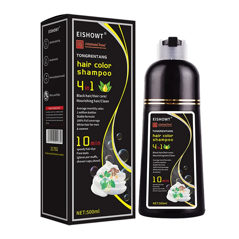 500ml professional 7 color fashion ammonia-free magic permanent herbal hair dye shampoo