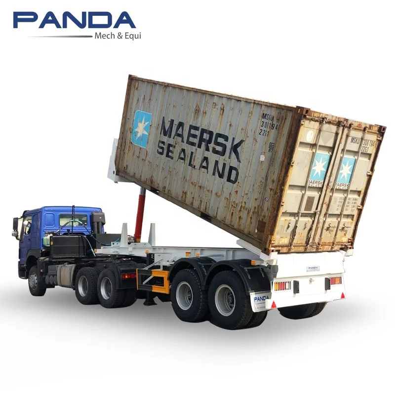 20ft Container lift tipping chassis skeleton semi trailer for 20feet dry container unloading