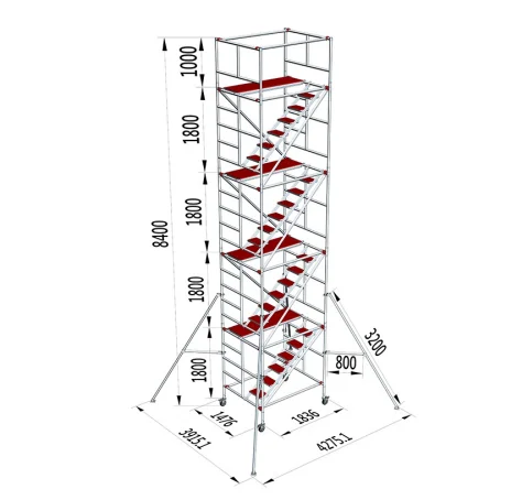 High quality Aluminium Alloy 6063 Material Durable wheel scaffold Excellent Mobile Tower Aluminum Scaffold