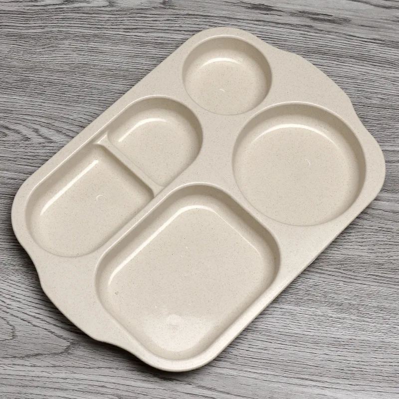 2022 Amazon Hot Sale New Design High Quality Fast Food Dish Eco friendly Wheat Straw School Lunch Food kids lunch plates