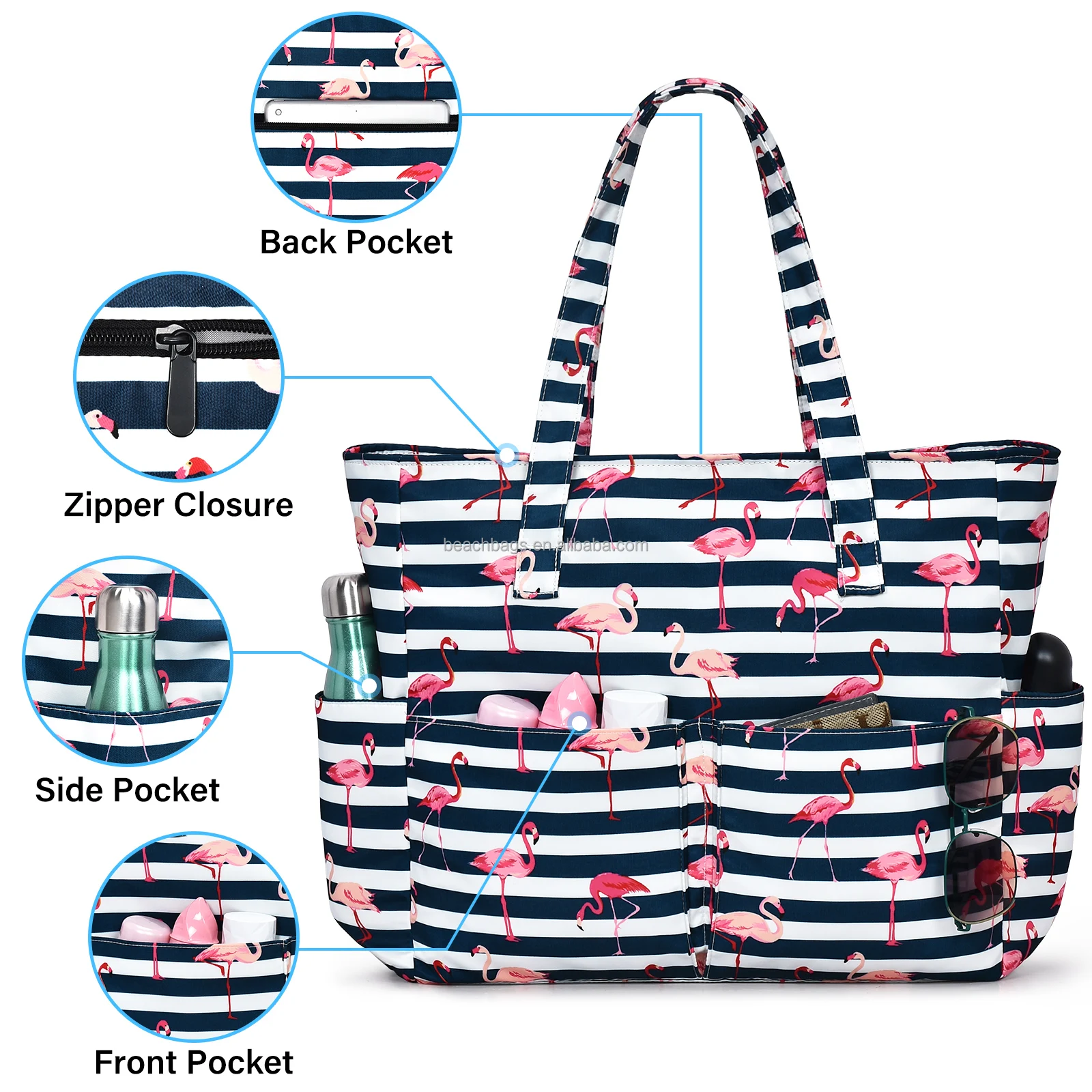 Custom stylish handbags for women tasche frau beach tote bag shopping large Capacity Waterproof shoulder yute bolsas beach bag