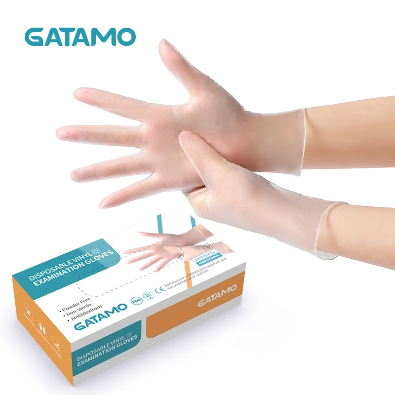 
Cheap Protector Food Service Cleaning Household Finger Powder Free PVC Vinyl Gloves 