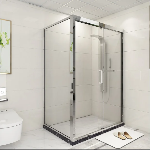 High Quality Hotel Sliding Black Glass Tempered Glass Door Bathroom Large Shower Room Tempering Glass