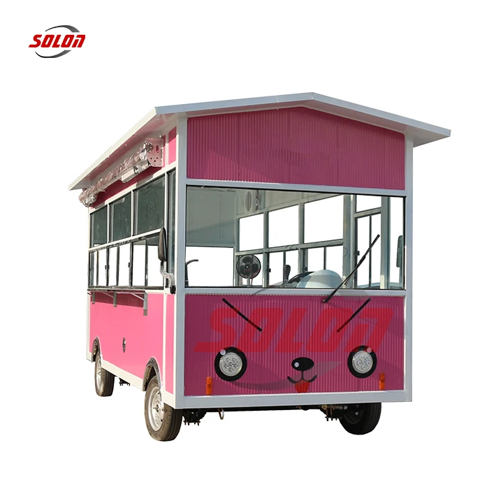 Electric Kitchen Mobile Fruits Food Vending Lunch Food Push Sandwich Cart Van Truck