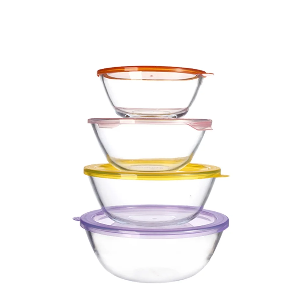 Salad Mixing Bowls Set High Borosilicate Glass Mixing Bowl With lids wholesale Mixing Glass Bowl