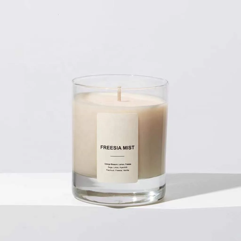 Custom Labels Classic Home Decoration Luxury Glass Aroma Candle Soy Wax Scented Candles With Packaging