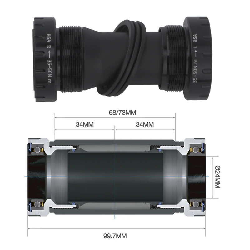 Детали для велосипеда JIANKUN IXF MTB Кривошип 104BCD 32 34 36 38T 170 мм полый интегрированный Нижний Кронштейн костюм с