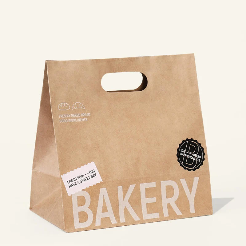 Food Sandwich Takeaway Packaging Bread Bag Design Customized For Fruit And Vegetable Eco-Friendly Shopping Paper Bags