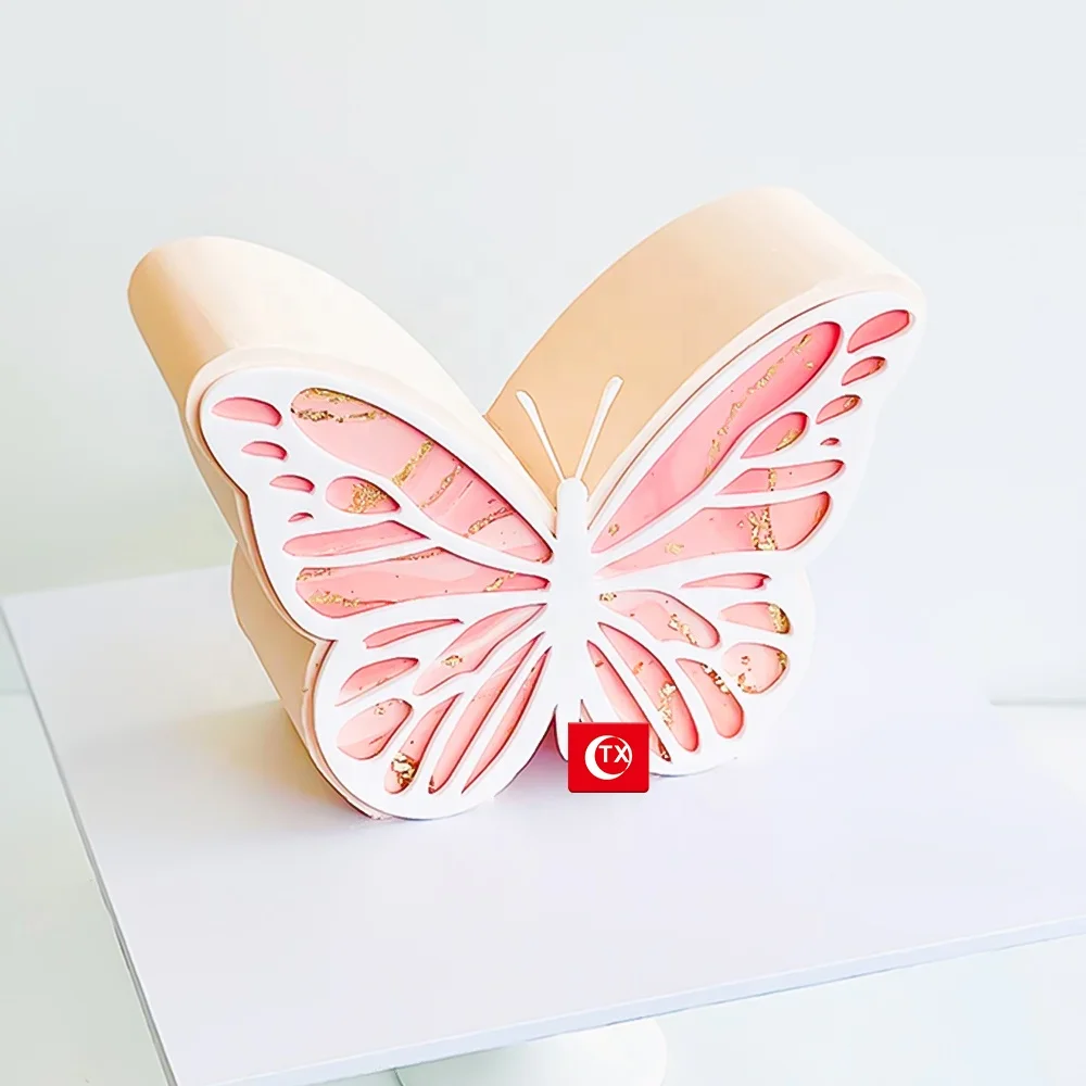 TX Acrylic Butterfly Cake Board Guide Edge Shape Baking Tools Acrylic Ganache Disc Cake Essentials Kit For Smooth Buttercream