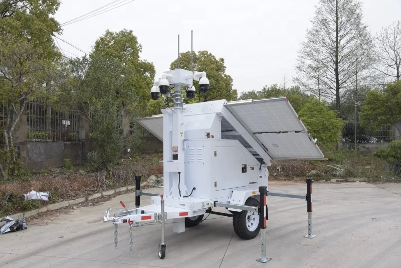 Mobile Solar Monitoring Tower  CCTV Trailer Security Camera Trailer