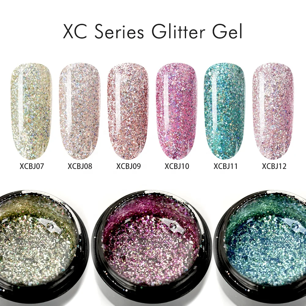 Mobray soak off nail gel polish crystal nail uv gel 8g glitter gel