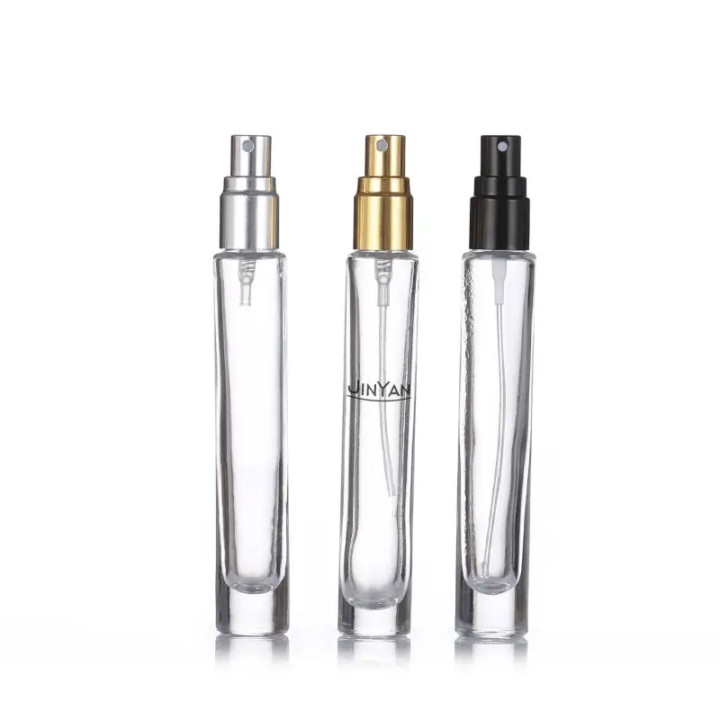 10ml Cylinder Clear Airless Pump Glass Spray Bottle For Cosmetic Packaging Fine Mist Sprayer Glass Perfume Bottle