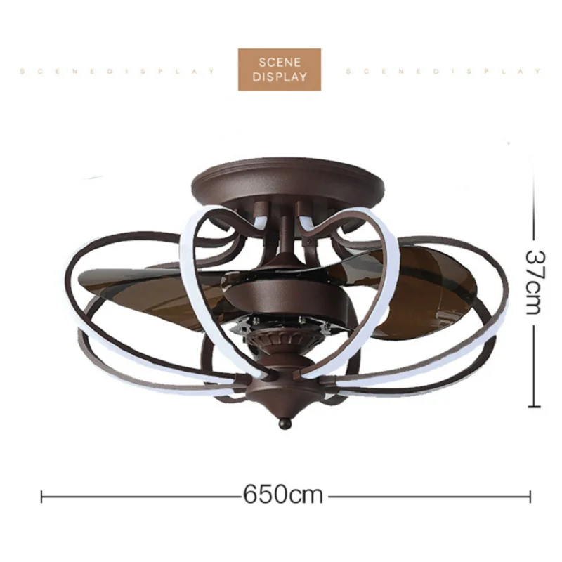 Amazon Hot Sale Luxurious Family Villa Hotel Decoration Warm/Neutral/White Selectable LED Ceiling Fan Light With Remote Control