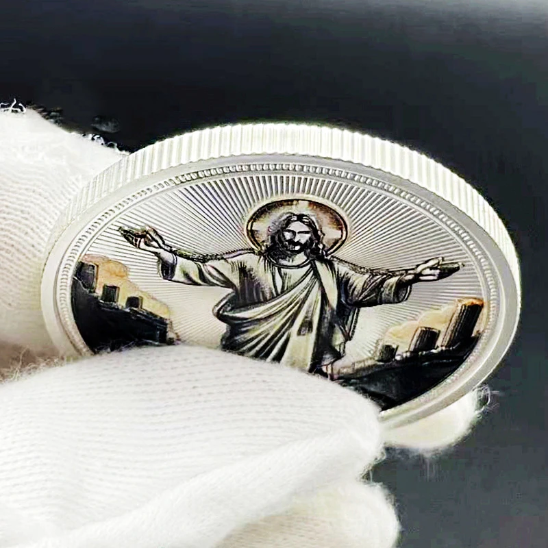 Xun Xin Custom Metal Jesus Christ Coin Souvenir Christian Cross Knight Templar Red Cross Challenge Coin Medallion Religious Coin