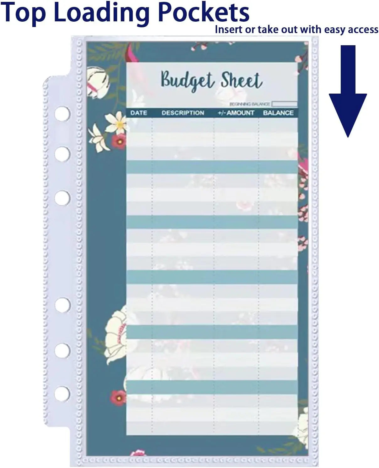 wholesale A6 Budget Binder Sleeves Ultra-Clear Cash Top Loading Sheet Protector for Budget Papers Currency Collection Tickets