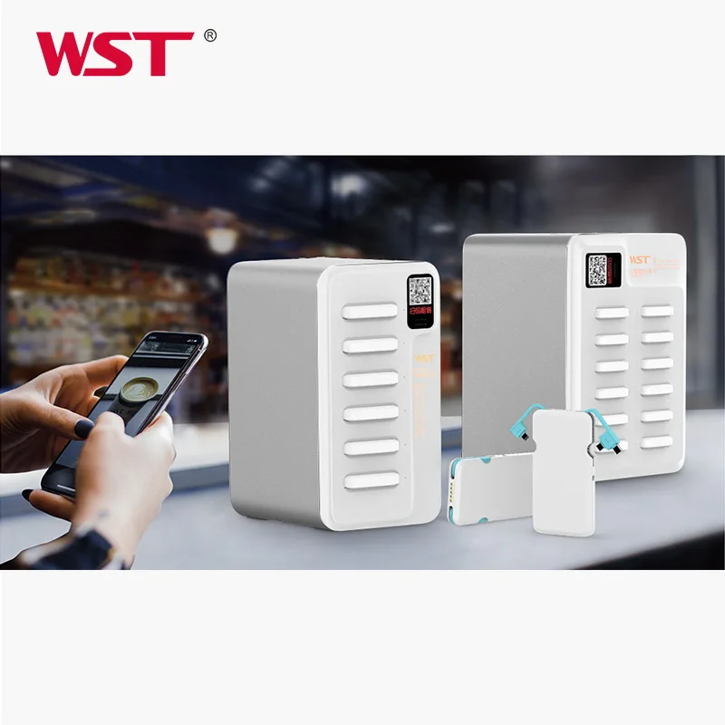  Новое поколение 5000 мА/ч аренда зарядная станция сотового телефона с power bank украшенное мозаикой из драгоценных камней 12 слотов для