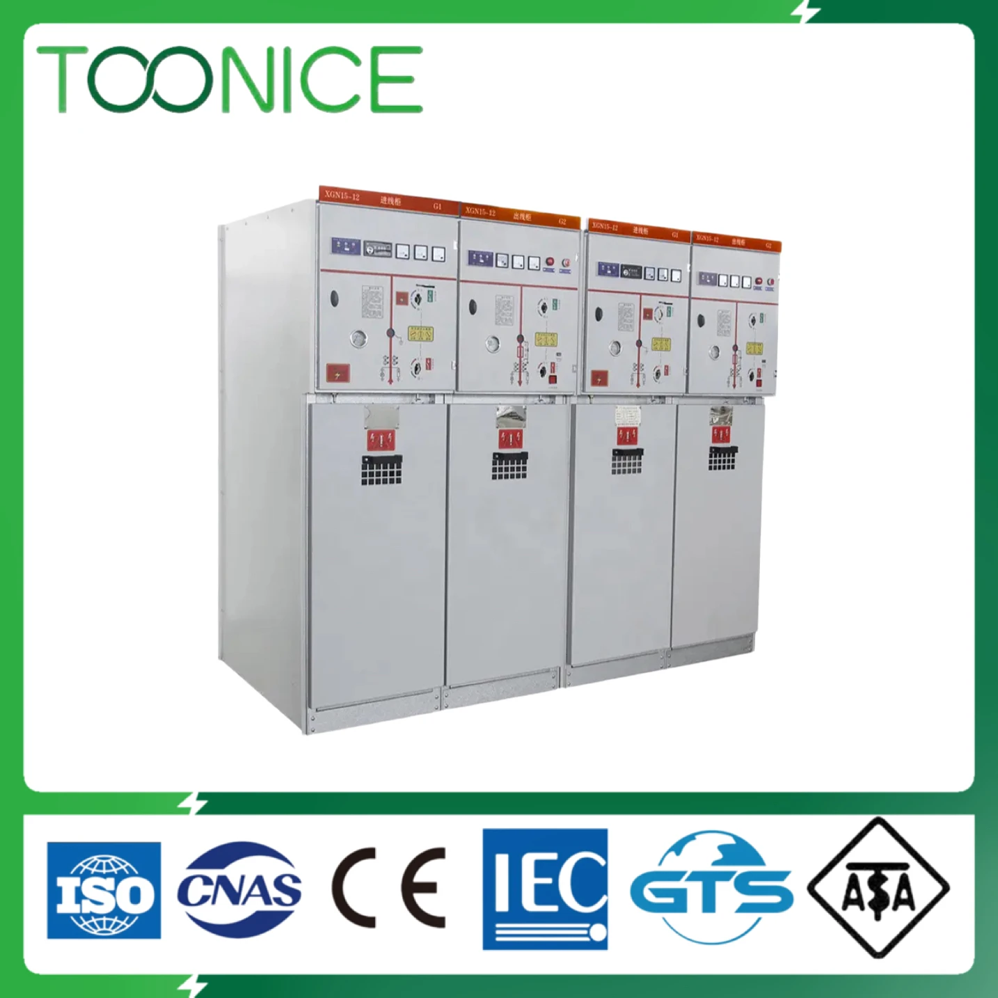 Toonice SF6 Indoor Switchgear 6KV 6.6KV 10KV 11KV 12KV MV & HV Ranges Three Phase Rated Voltage Solid Insulated Ring Main Unit