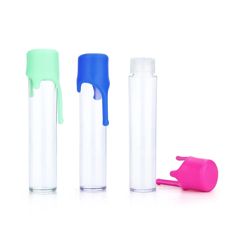 Custom logo 125mm king size tube container child proof silicone cap plastic tube for pre packaging