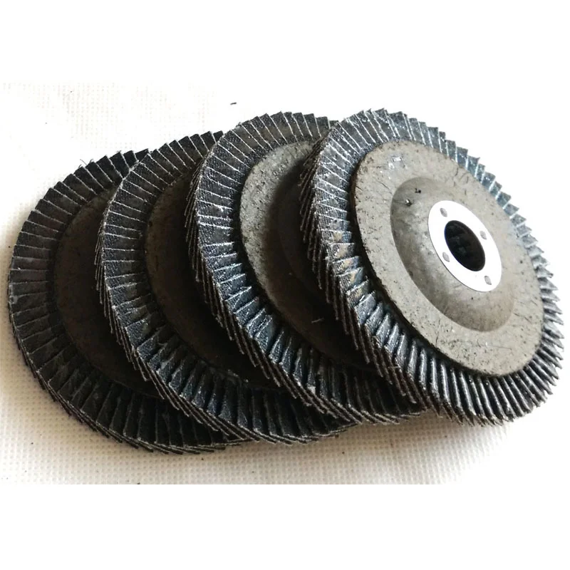 OBM OEM Customized 36-240 Grit Aluminum Oxide Flap Disc 115mm Steel Stainless Material Wood Metal Polishing Paper Iron Backing